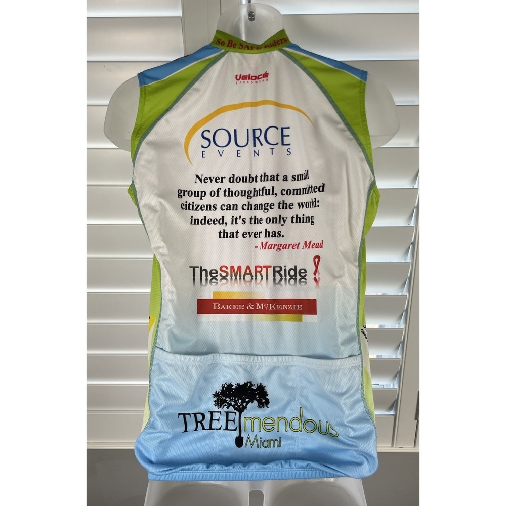 VELOCE Cycling Jersey Sharp Vest Swiss Sleeveless Size M Be Safe Dade Palm Trees - Picture 5 of 16